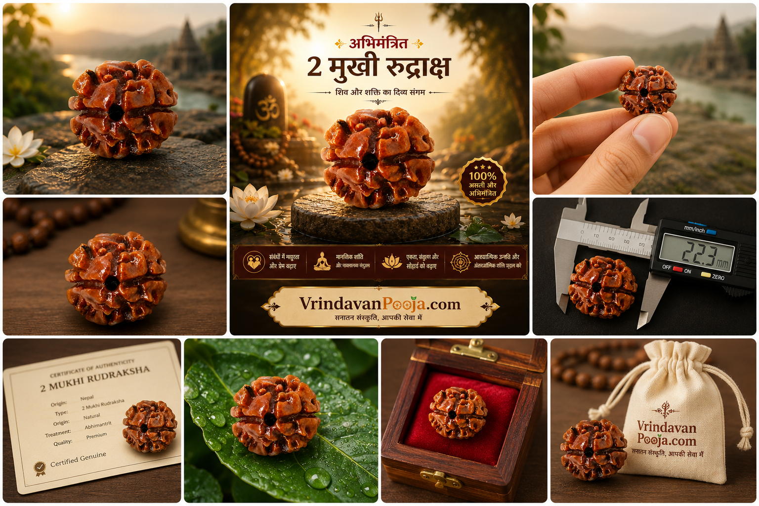 2 Mukhi Abhimantrit Rudraksha