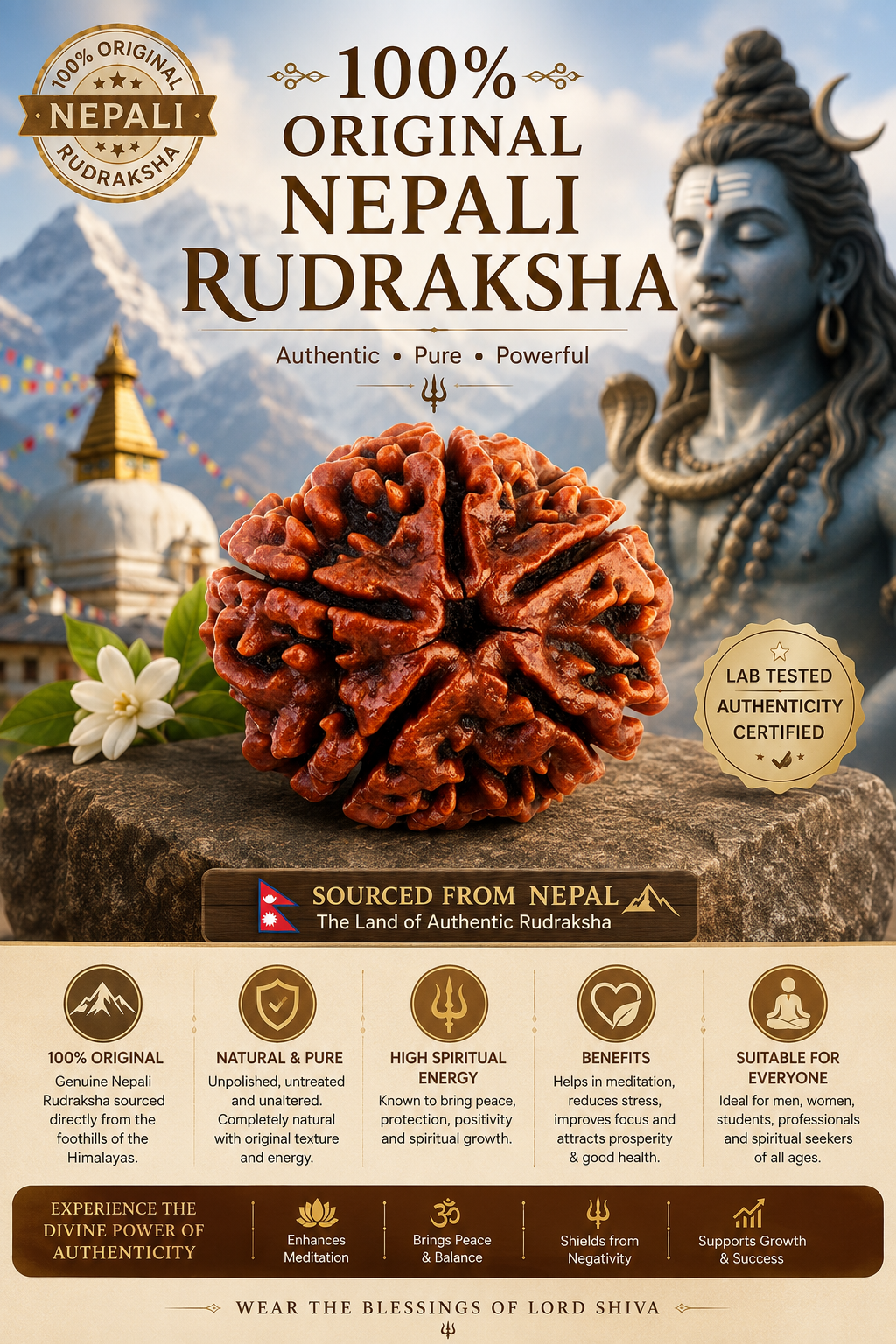 5 Mukhi Abhimantrit Rudraksha