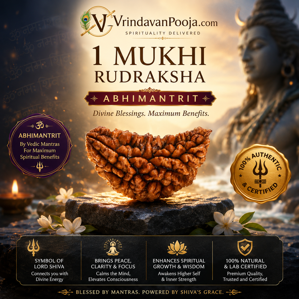 1 Mukhi Abhimantrit Rudraksha