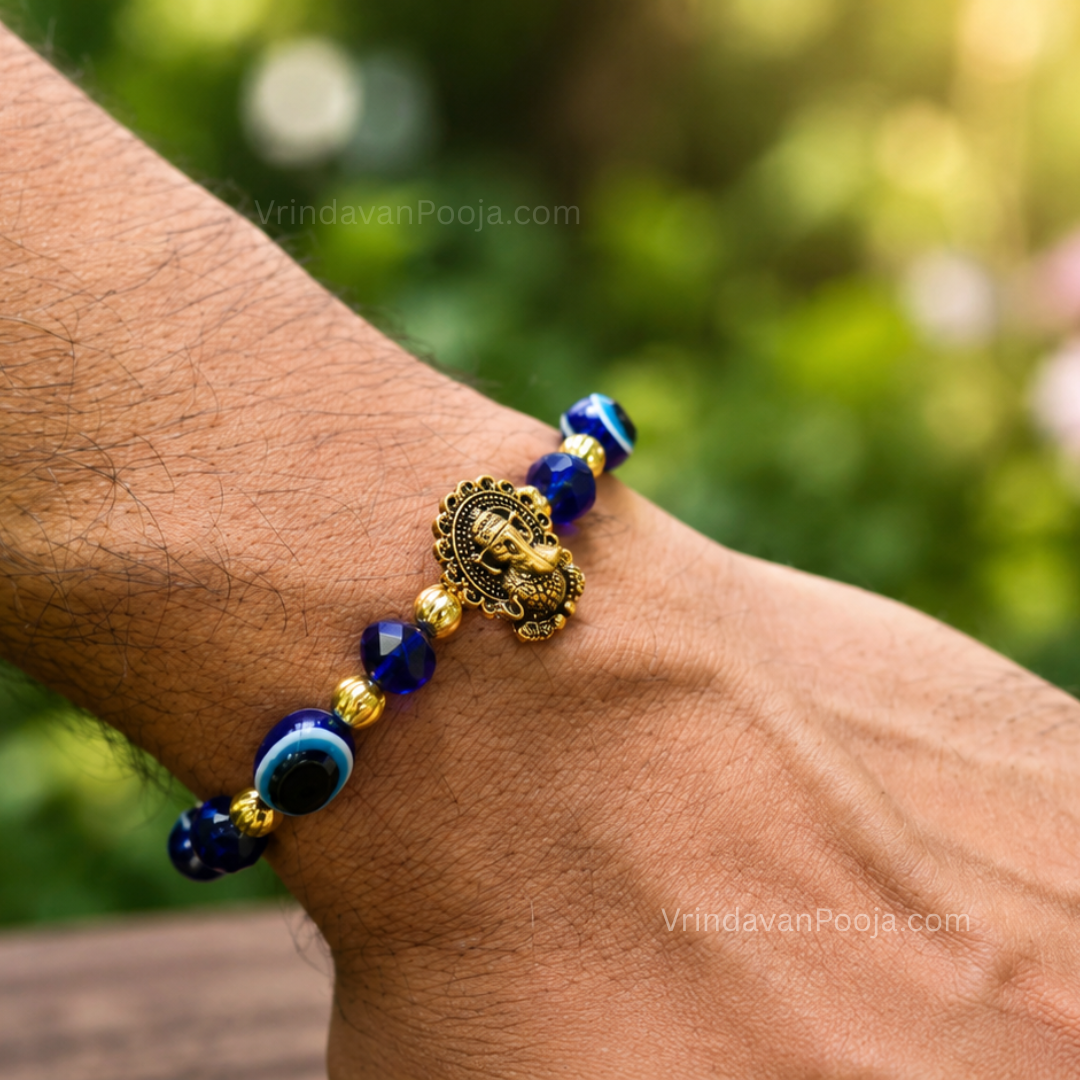Evil Eye Bracelet with Ganesh Ji Blessing