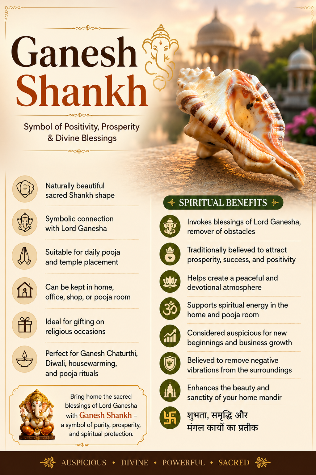 Ganesh Shankh - Auspiciousness & Prosperity