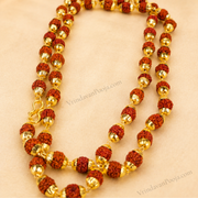 Gold Plated Premium Rudraksha Mala