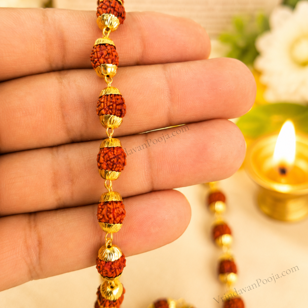 Gold Plated Premium Rudraksha Mala