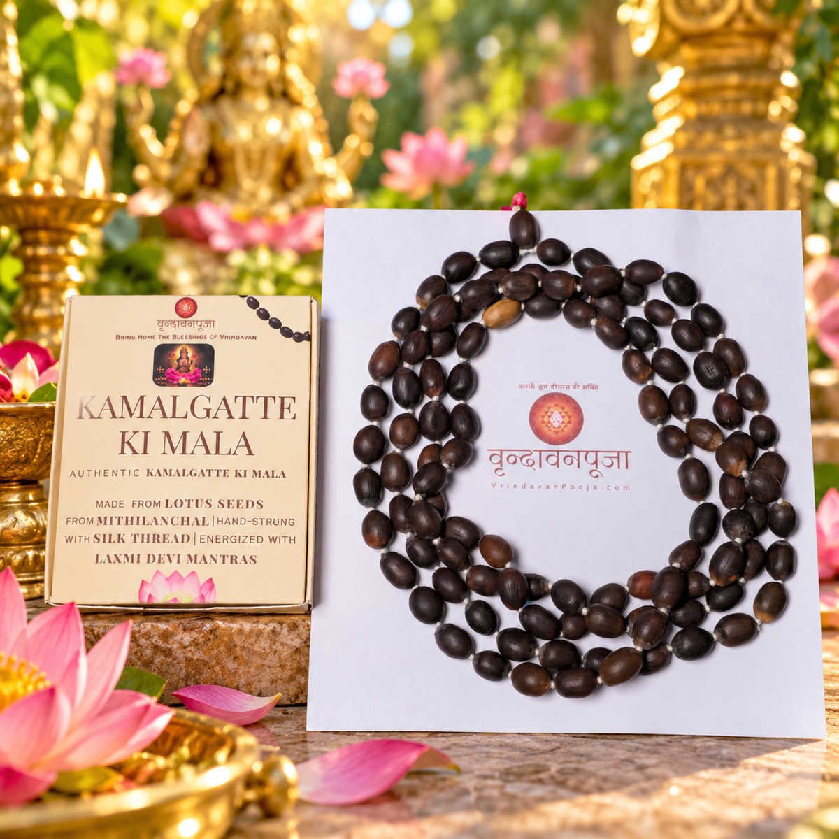 Kamal Gatta Japa Mala for Laxmi Pooja | 108 Big Lotus Seeds