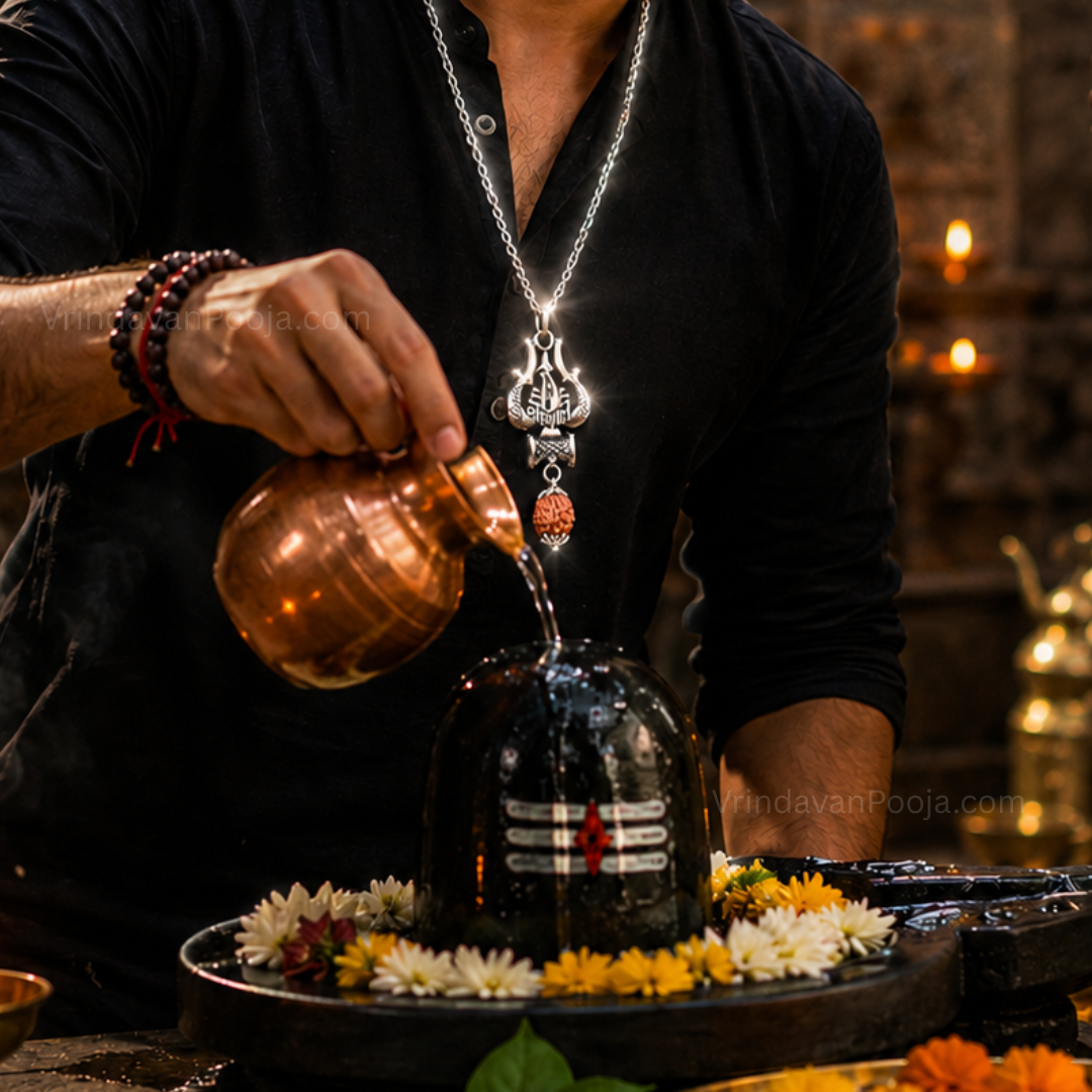Silver Plated Rudraksha with Trishool Pendant