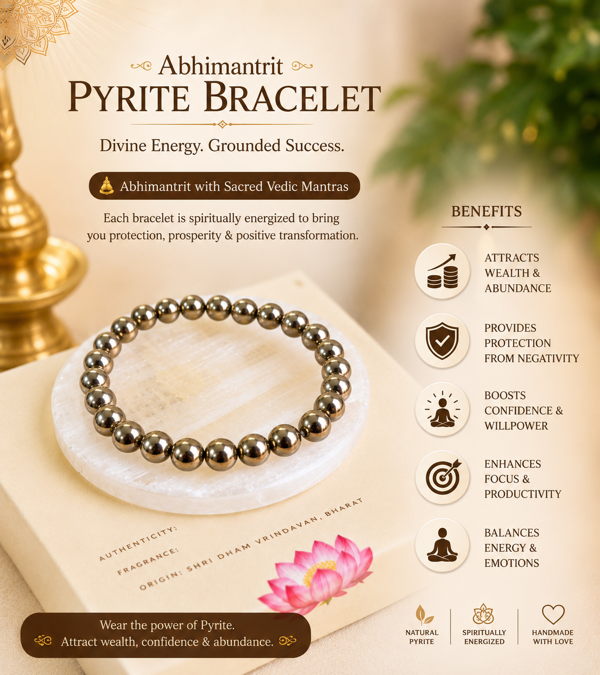 Pyrite Bracelet (Abhimantrit)