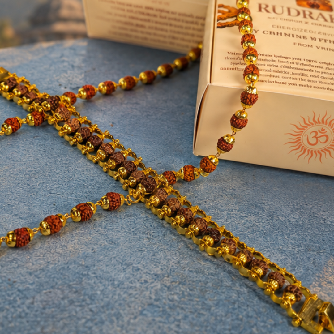 Sacred Mala and Bracelet Combo (Gold Plated)