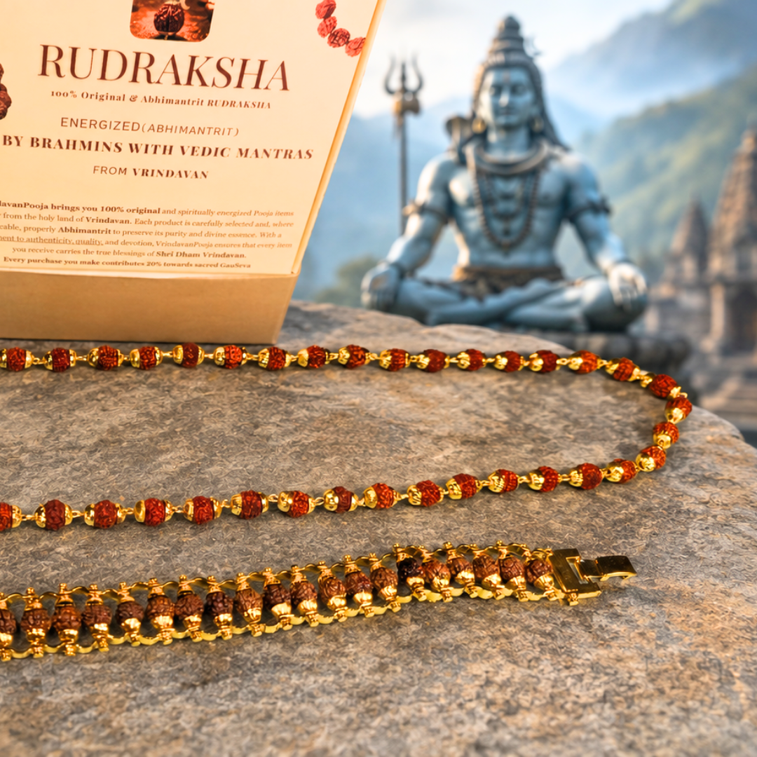 Sacred Mala and Bracelet Combo (Gold Plated)