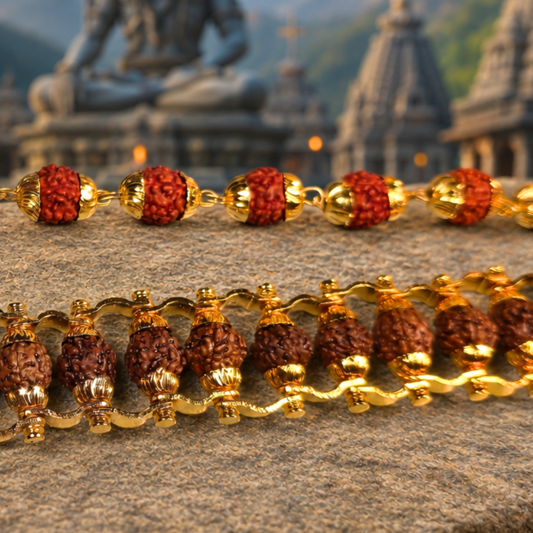 Sacred Mala and Bracelet Combo (Gold Plated)