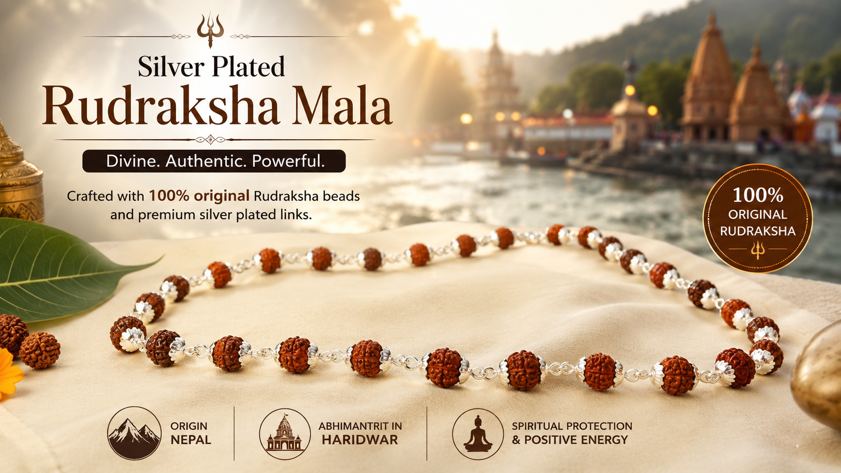 Silver Plated Divine Rudraksha Mala