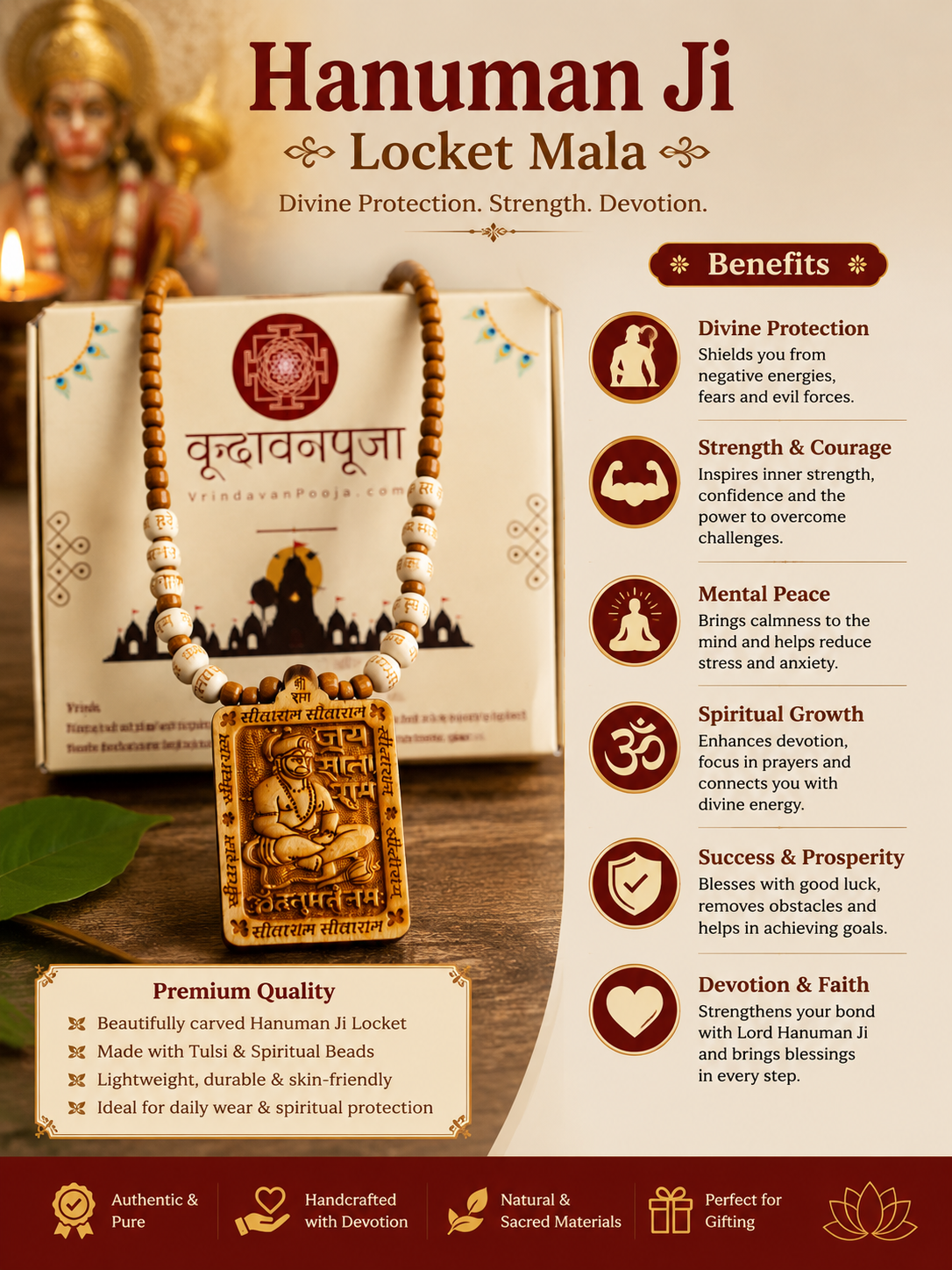 Hanuman Ji Locket Mala