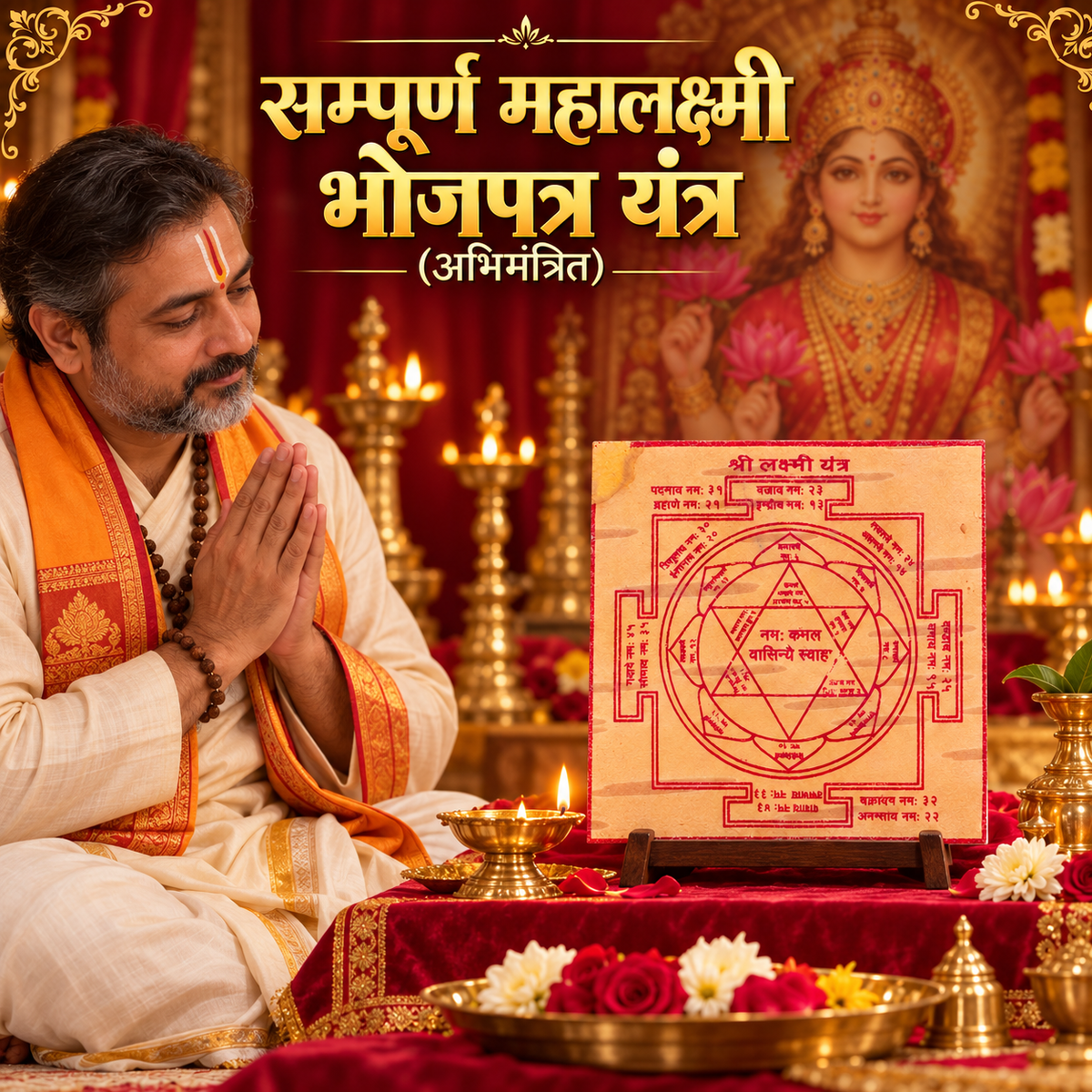 MahaLakshami Yantra - सम्पूर्ण महालक्ष्मी भोजपत्र यंत्र (अभिमंत्रित)