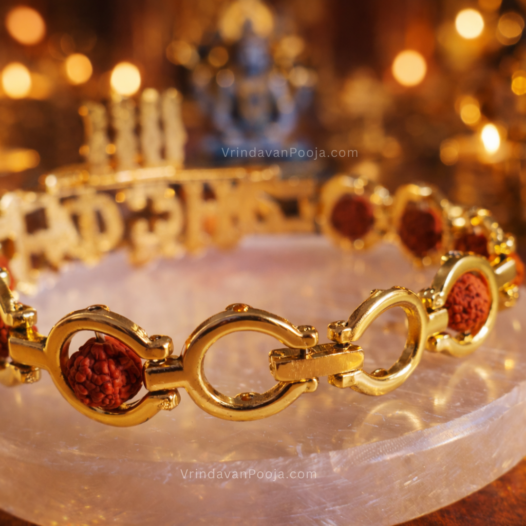 Gold Plated Mahakal Rudraksha Bracelet
