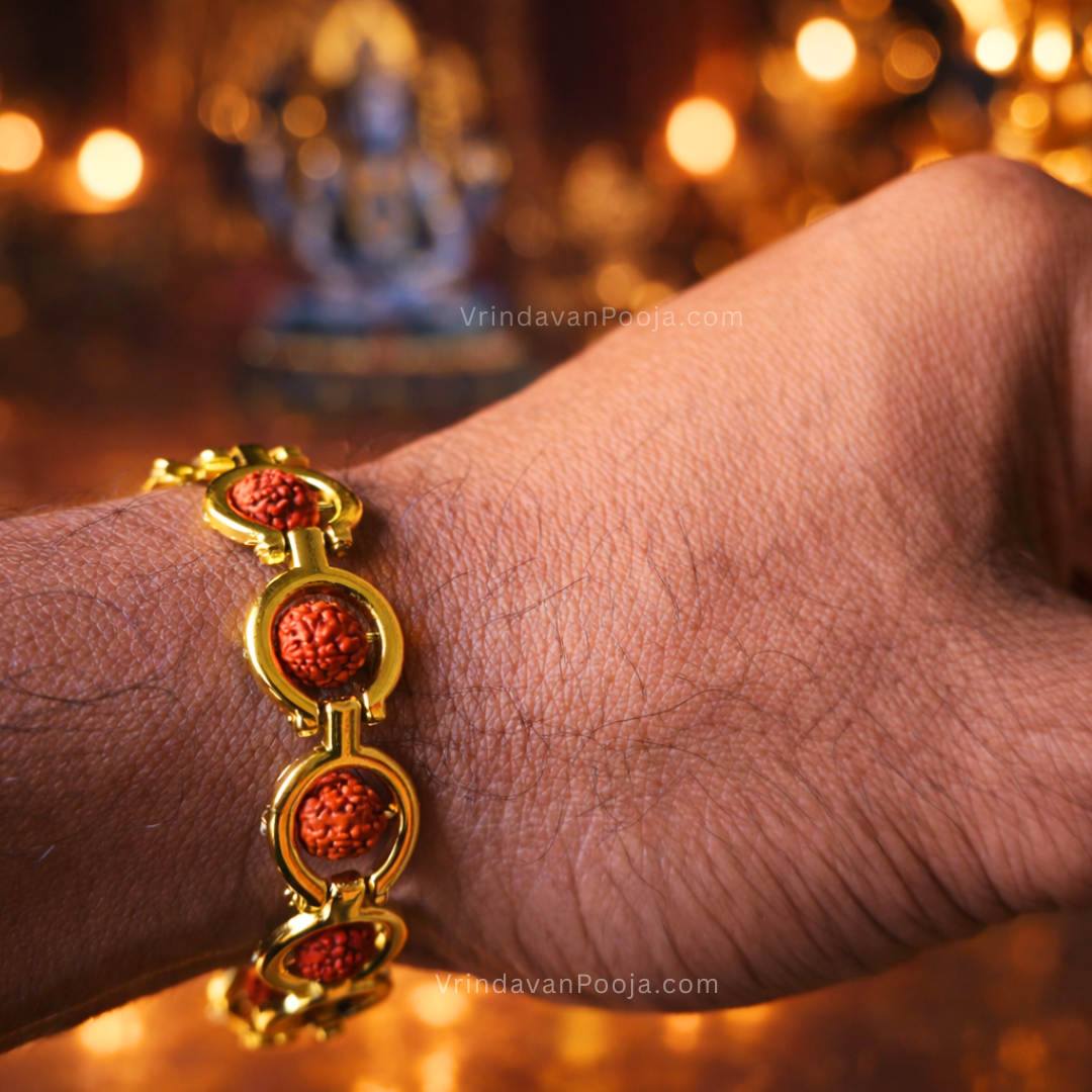 Gold Plated Mahakal Rudraksha Bracelet