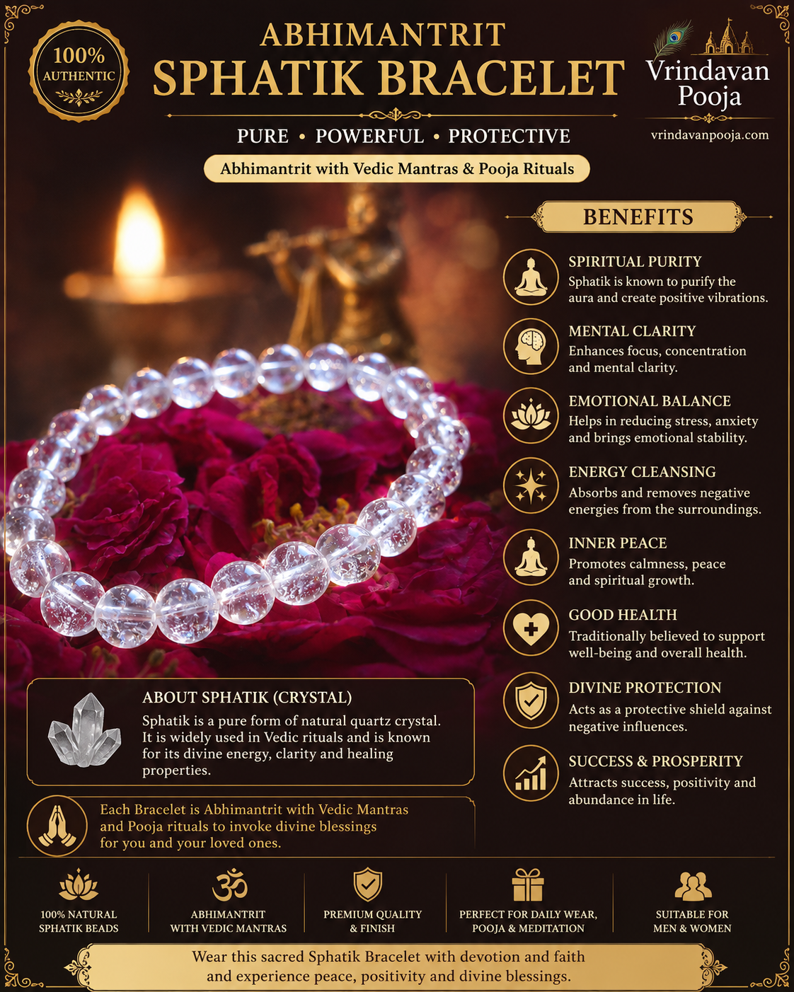 Pure Sphatik Bracelet (Abhimantrit)