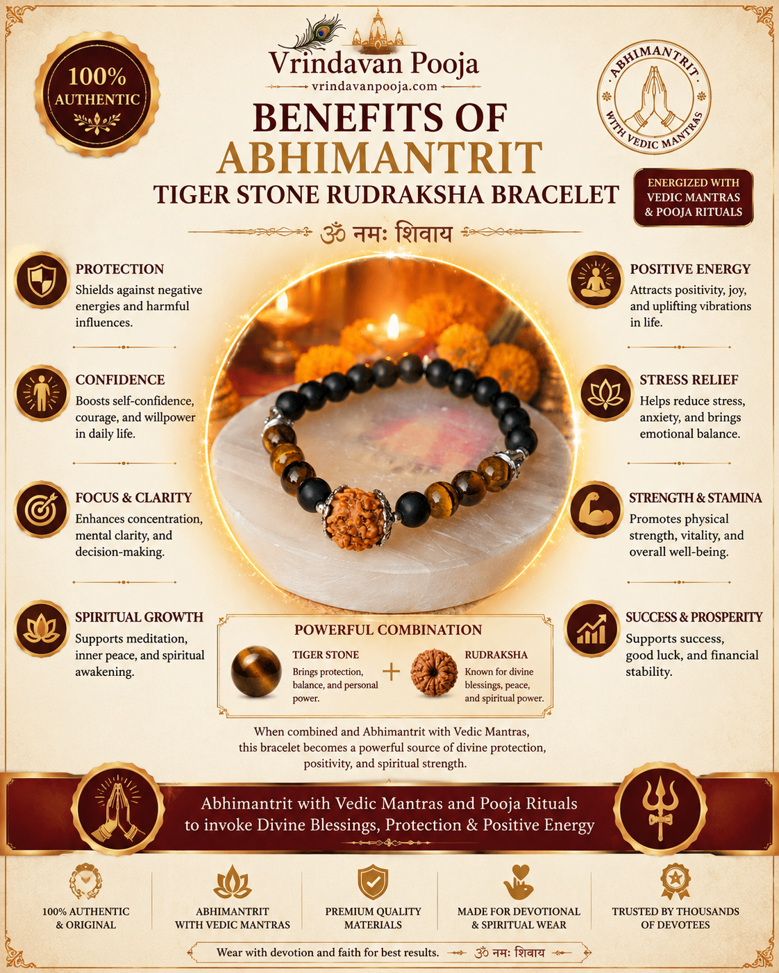 Tiger Stone Rudraksha Bracelet